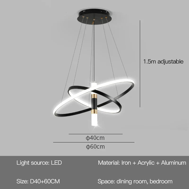 Lustres LED rondes modernes pour salon salle à manger cuisine île Lustre suspension lumières luminaire décor à la maison éclairage intérieur