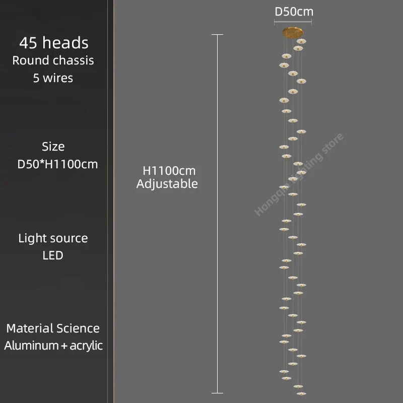 lustre moderne à led pour éclairage intérieur décoratif