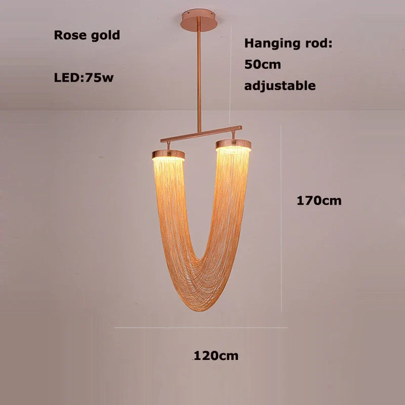 lustre vintage américain 2022 led suspension chrome or