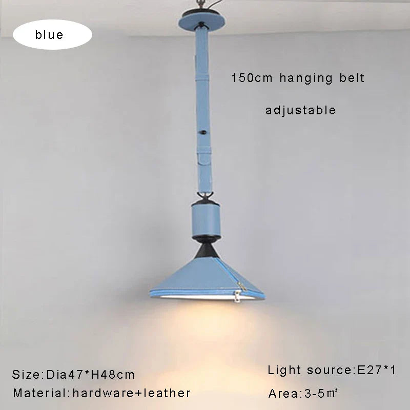 lustre led moderne avec ceinture en cuir décoration intérieure élégante