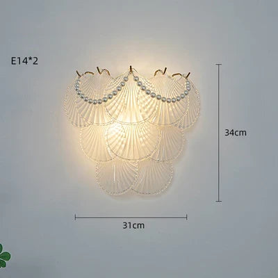applique murale led en verre forme perle plume feuille coquille soleil fleur