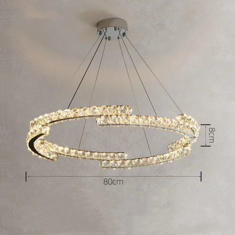 lustre led en cristal design luxe pour décoration intérieure