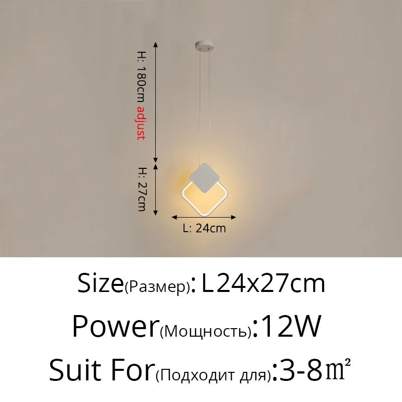 suspension led moderne pour éclairage intérieur design élégant