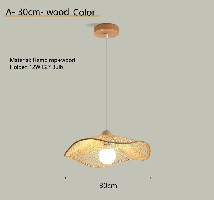 lustre suspendu wabi-sabi en corde de chanvre