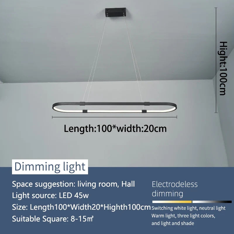 suspension à led moderne pour éclairage tendance et décoration