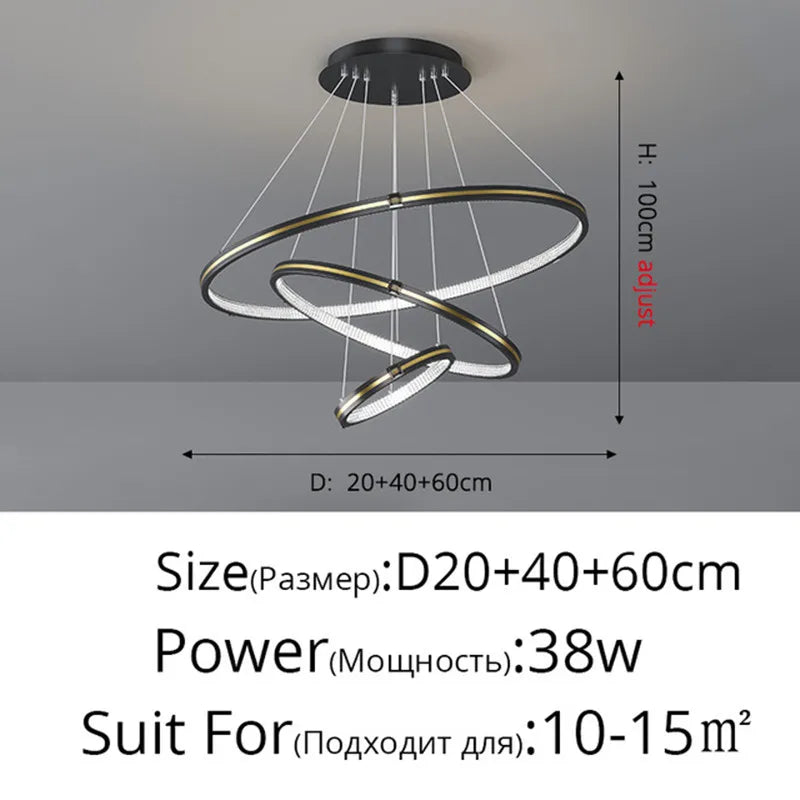 lustre moderne à gradation pour éclairage intérieur élégant