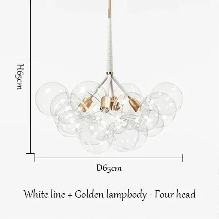 lustre moderne en verre lumineux pour décoration intérieure