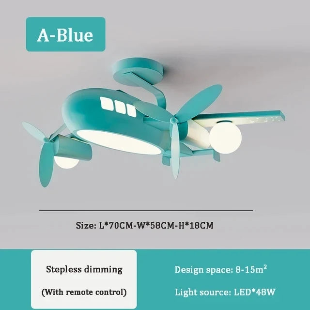 plafonnier moderne avec télécommande pour chambre d'enfant style nordique