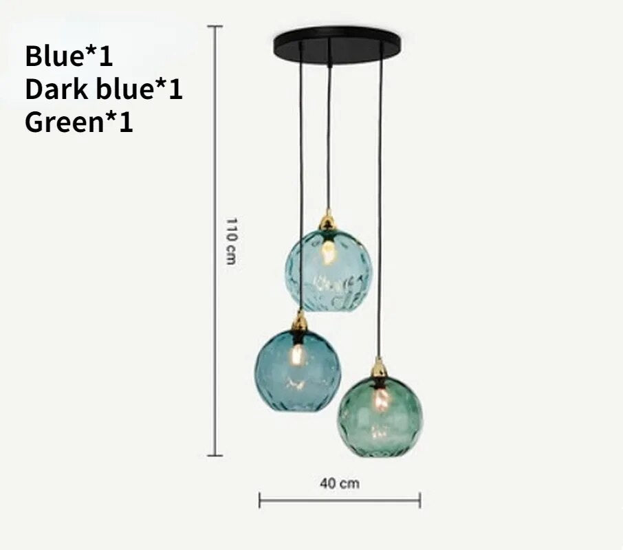 lustre verre coloré nordique moderne grain eau
