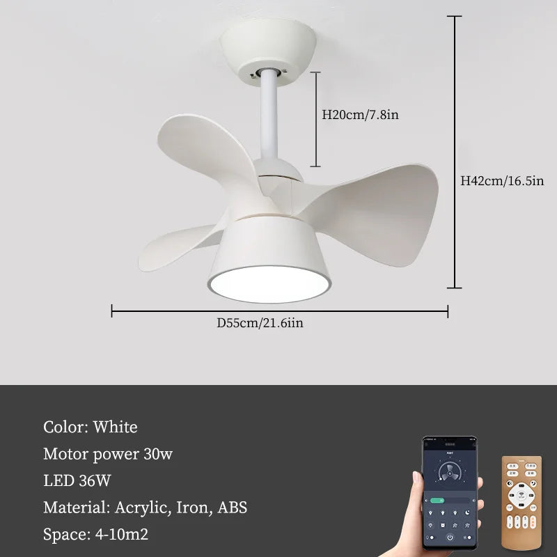 lustre moderne à led avec ventilateur pour intérieur