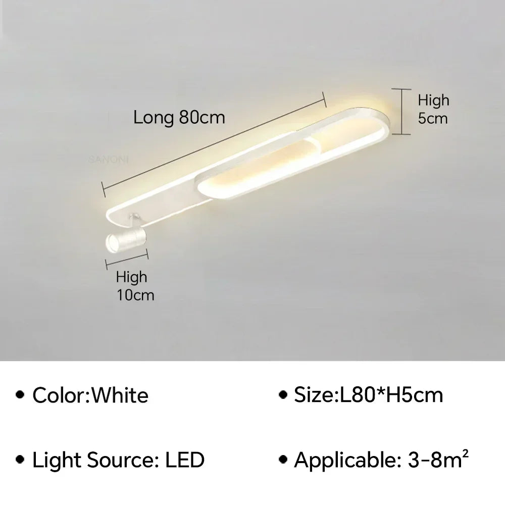 plafonnier moderne à leds avec projecteur pour décoration maison
