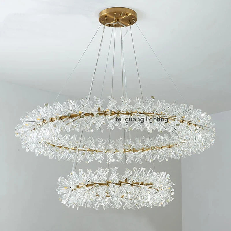 suspension en cristal design nordique pour éclairage élégant