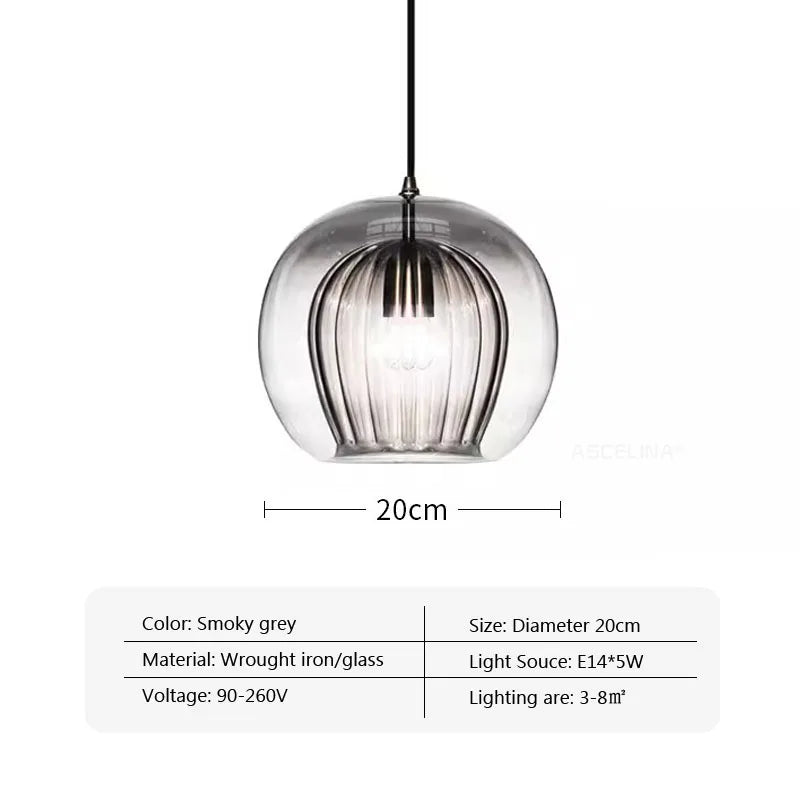 suspension design nordique en verre décorative moderne