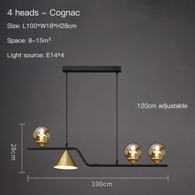 Kithchen Island Chandelier Nordic Pendant Lamp Glass Suspension Luminaire Ceiling Hanging Lamps