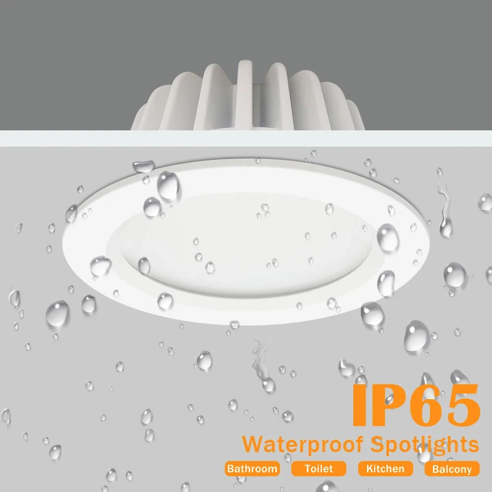 Spot IP65 LED étanche Downlight encastré salle de bain Anti-buée cuisine salle de douche hôtel salle de douche éclairage