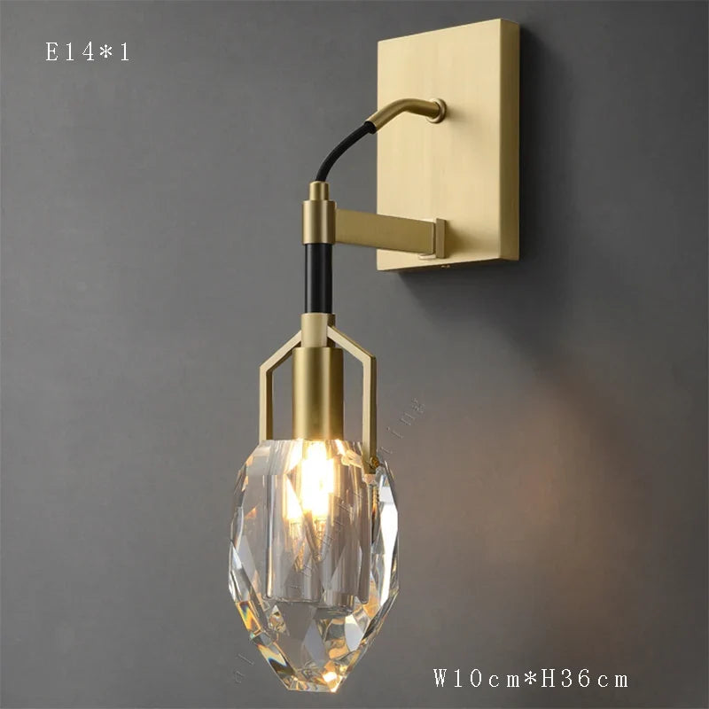 lustre design moderne en cristal avec abat-jour fantaisie