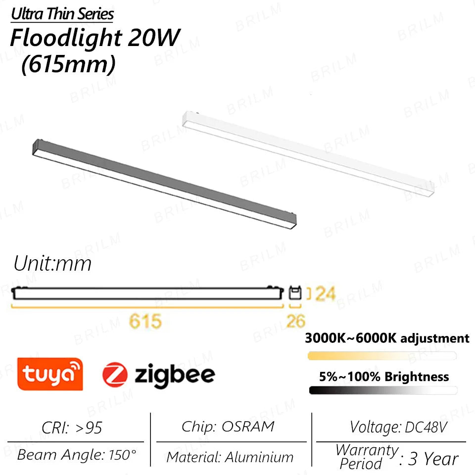 spot lumineux intelligent magnétique tuya zigbee à intensité variable