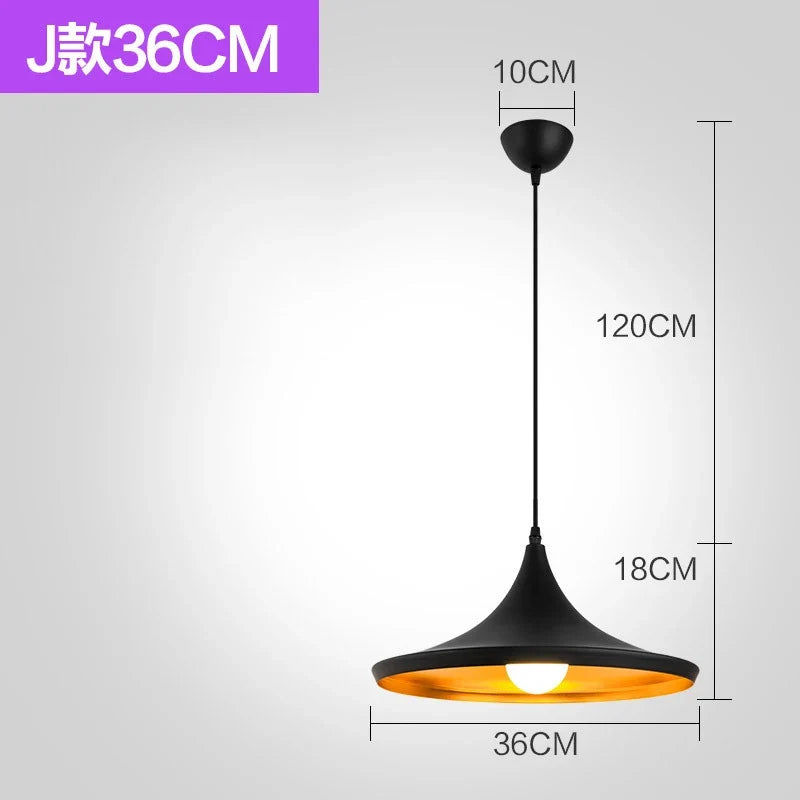 lustre industriel rétro led en fer nordique suspension éclairage