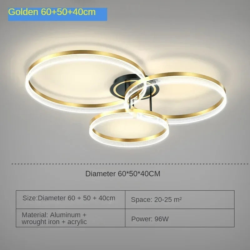 lustre moderne en acrylique avec leds pour décor luxueux