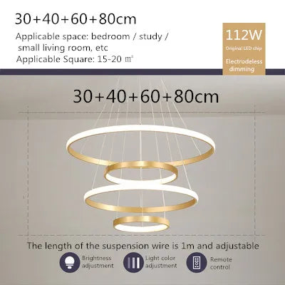 lustre moderne en style nordique avec télécommande et lumière led
