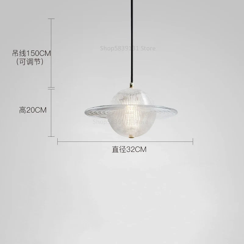 lustre moderne en verre style nordique soucoupe volante led