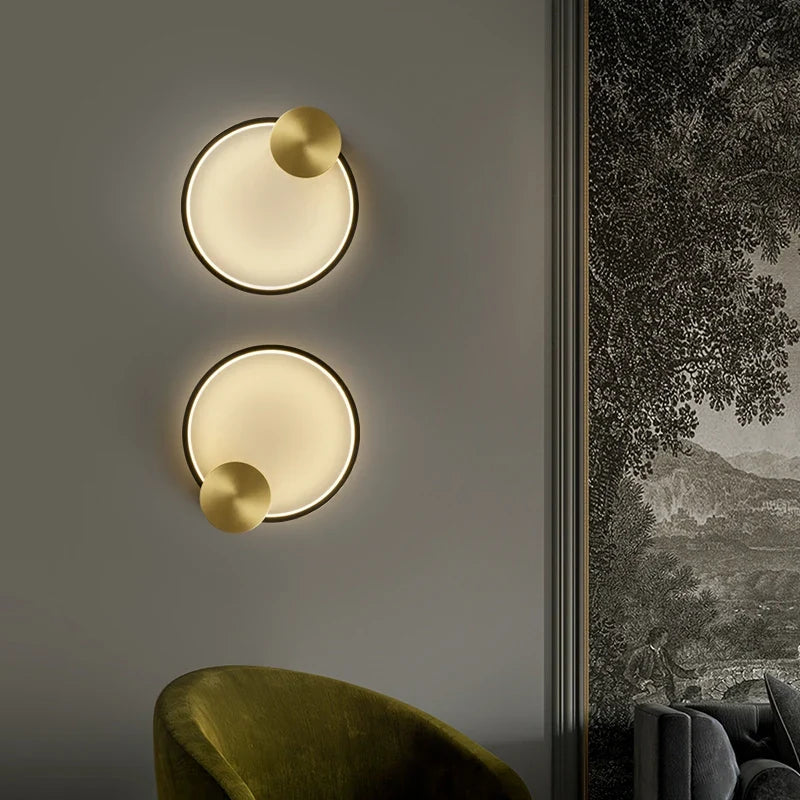 applique murale led en laiton style art déco pour intérieur moderne