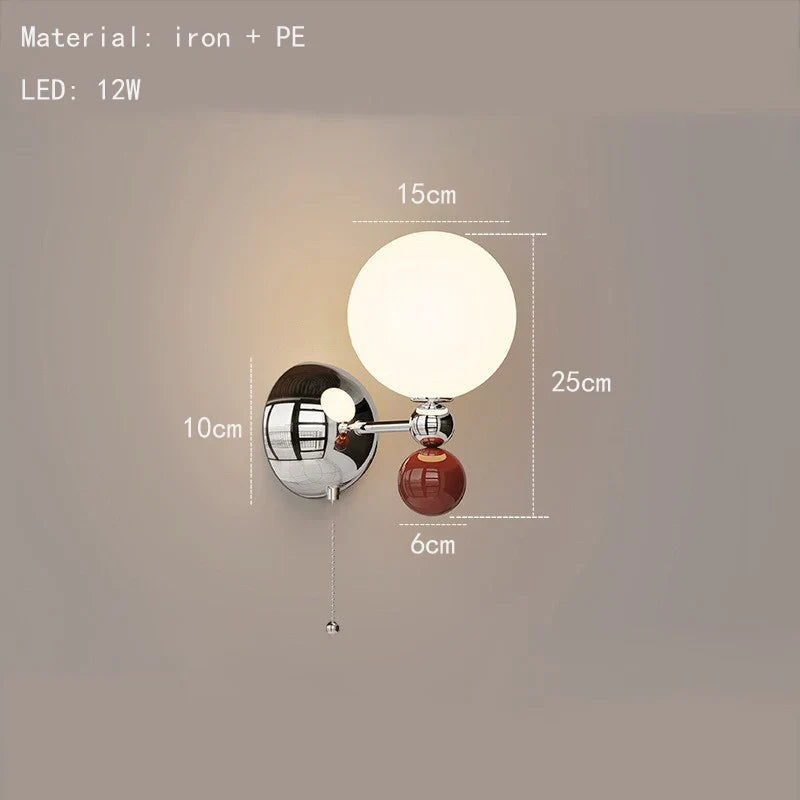 applique murale led moderne en acrylique avec métal chromé modifiable