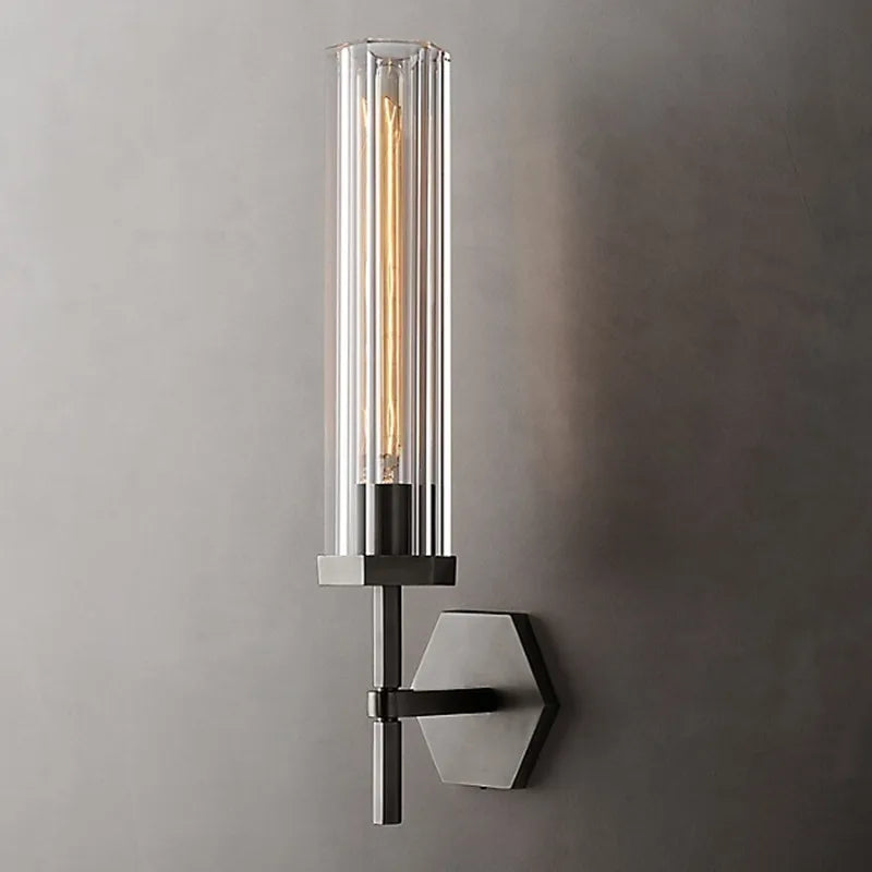 applique murale led de luxe américaine avec abat-jour en cristal et métal doré