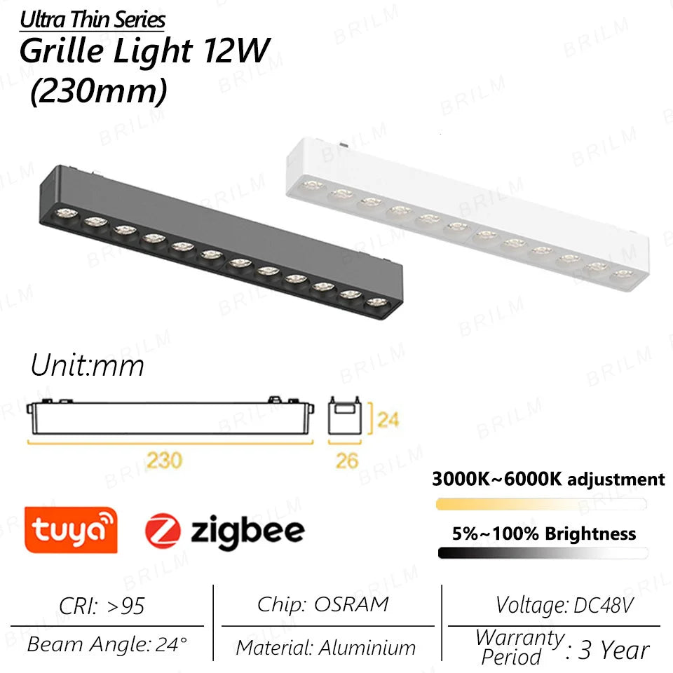 spot lumineux intelligent magnétique tuya zigbee à intensité variable