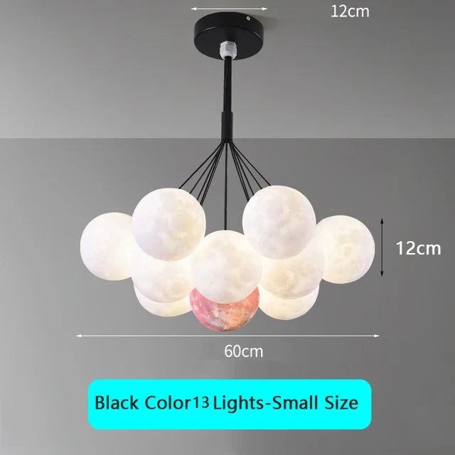 lustre moderne pour enfants avec suspension à bulles et télécommande