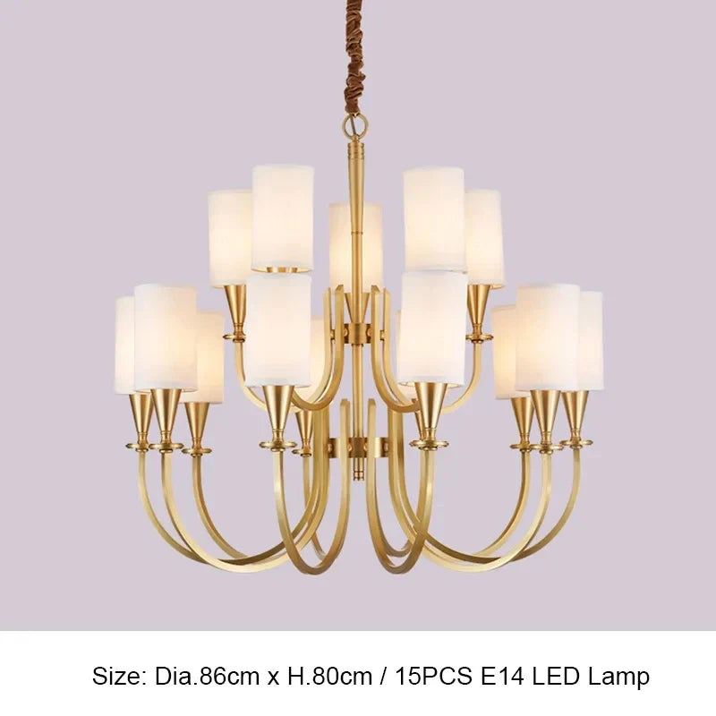 lustre rural américain nordique en cuivre