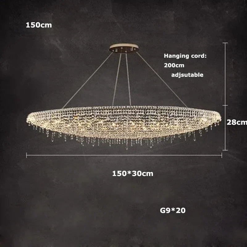 suspension luxe cristal bateau éclairage design moderne décoratif