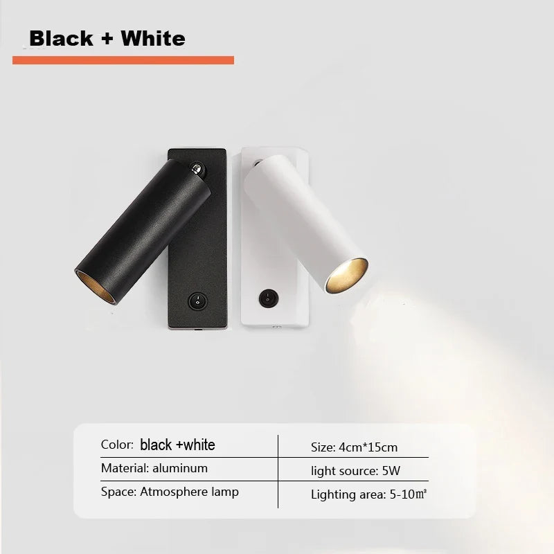 Applique murale avec spot cylindrique à LED directionnel