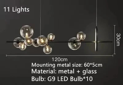lustre en verre design nordique pour éclairage moderne décoratif