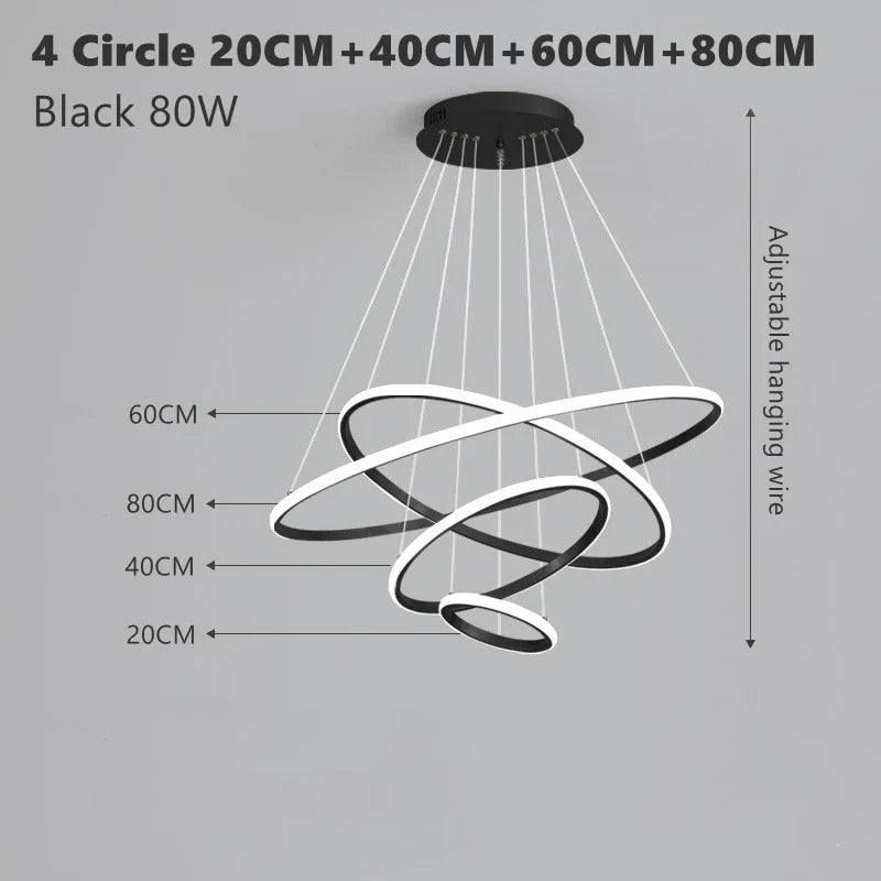 lustre moderne design cercle suspendu pour intérieur élégant