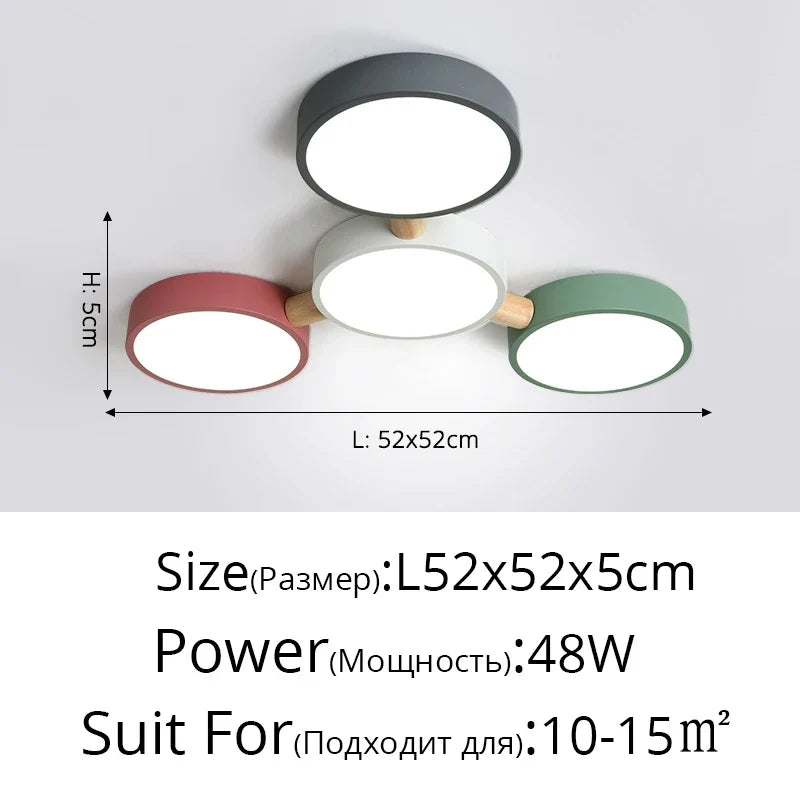 plafonniers créatifs macaron en bois pour indoorlighting led multicolore