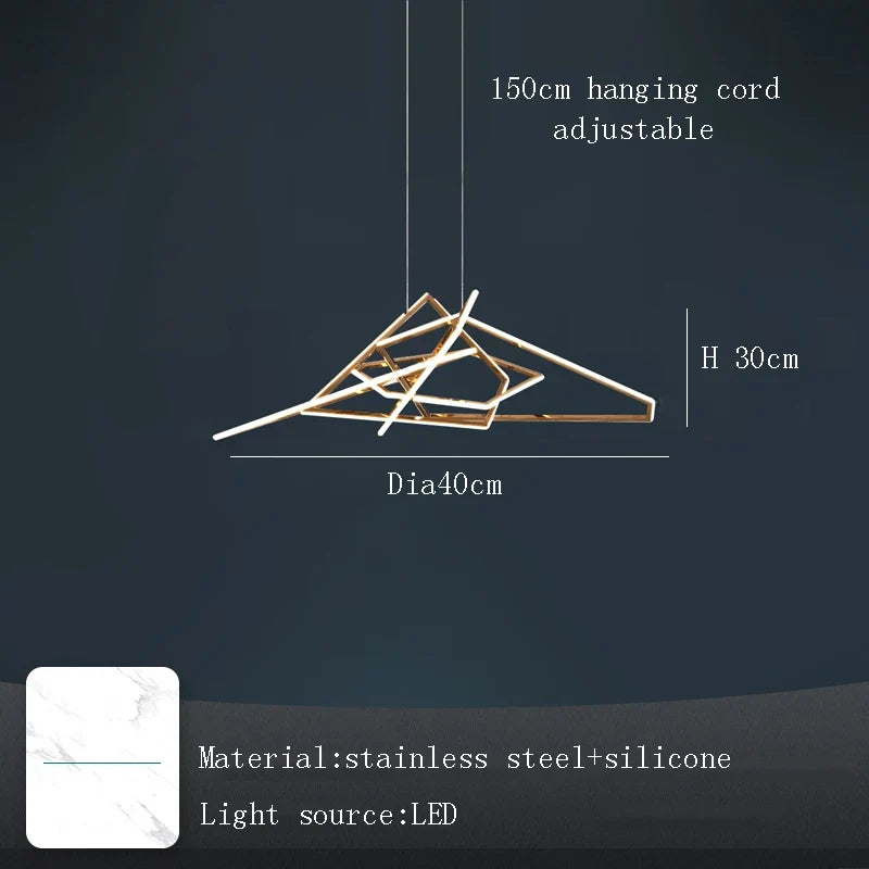 lustre géométrique en silicone pour décoration moderne