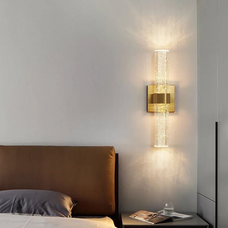 Luxury Bubble Crystal Wall Lamps Up And Dwon Modern Bedside Wall Light for Living Room Aisle Hotel Entarnce Lighting AC110V 220V
