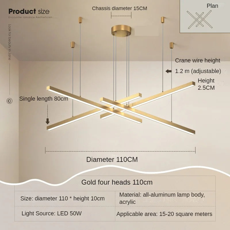 lustre suspendu moderne pour décoration intérieure lumineuse