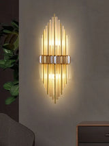 applique murale moderne en acier inoxydable et cristal décoratif