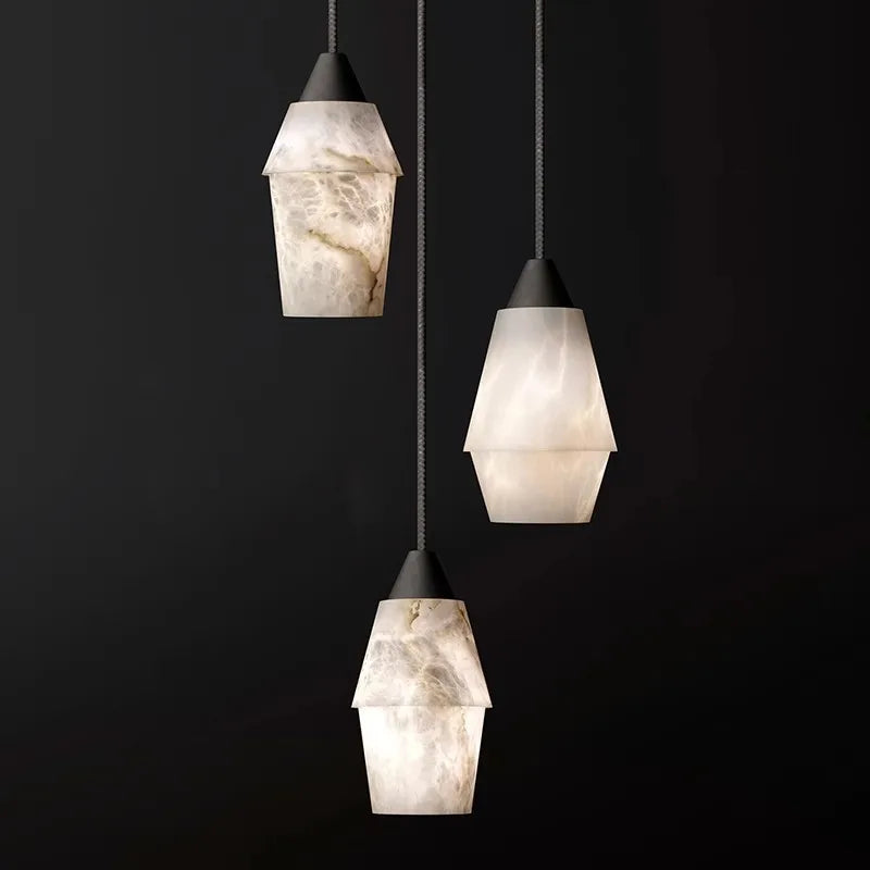 lustre suspendu led collection marbre style vintage rétro