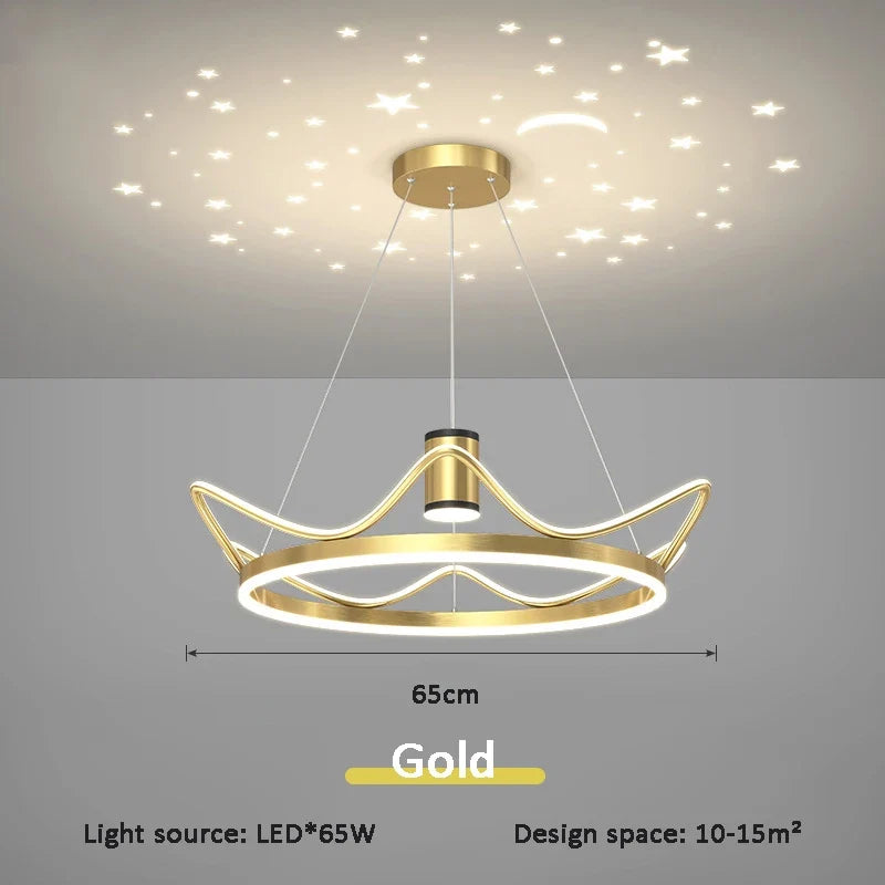 lustre moderne avec projection ciel étoilé pour chambre enfant