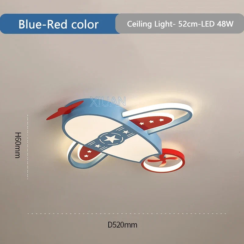 lustre avion moderne pour enfants avec éclairage télécommandé