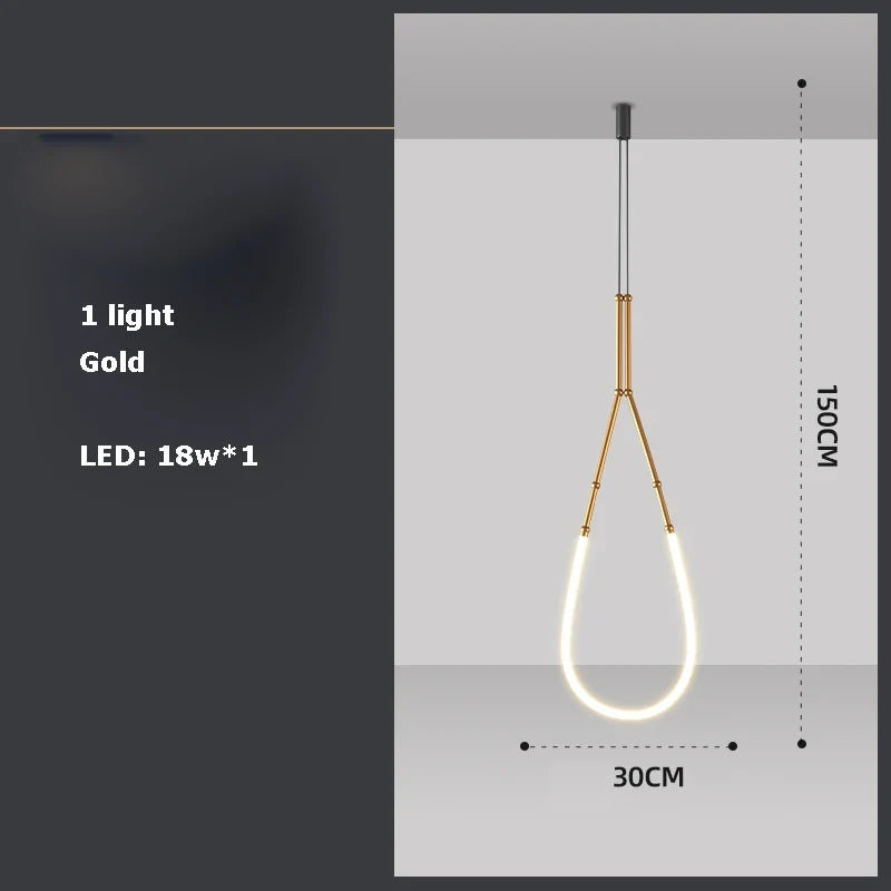 lustre linéaire à led design en acier inoxydable minimaliste