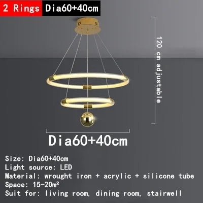 lustre à LED design avec détection de geste pour intérieur