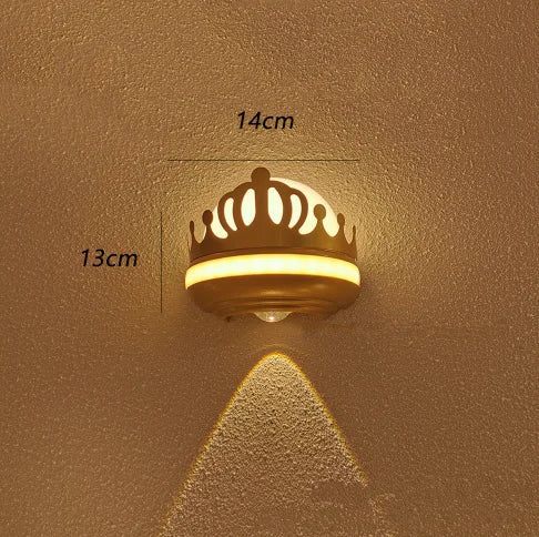 2023 New Crown Wall Lamp LED Outdoor Waterproof Wall Light IP65 Staircase Wall Lamp Children's Bedroom Wall Decoration Sconces