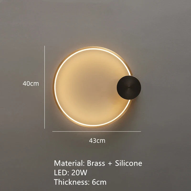applique murale led en laiton style art déco pour intérieur moderne