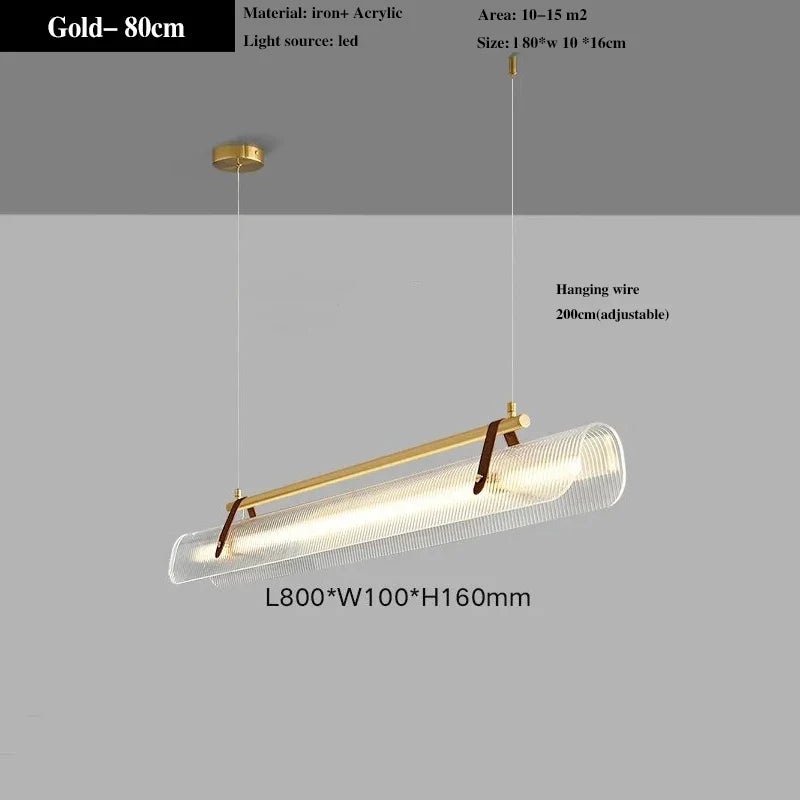 lustre en acrylique avec ceinture led pour éclairage moderne