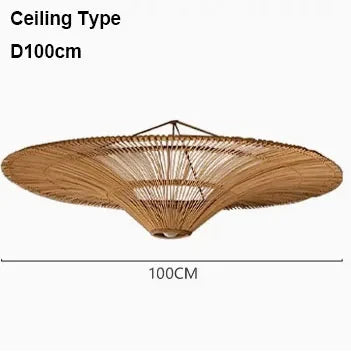 Lustre nordique en rotin parapluie moderne