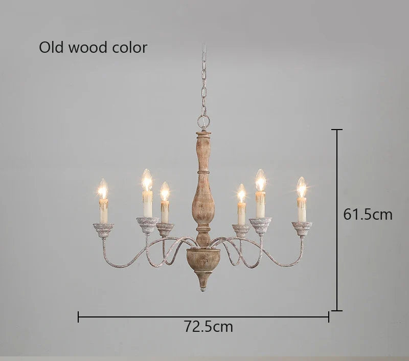 lustre en bois style Américain Rural Vintage salon salle à manger chambre suspension café magasin de vêtements plafonnier